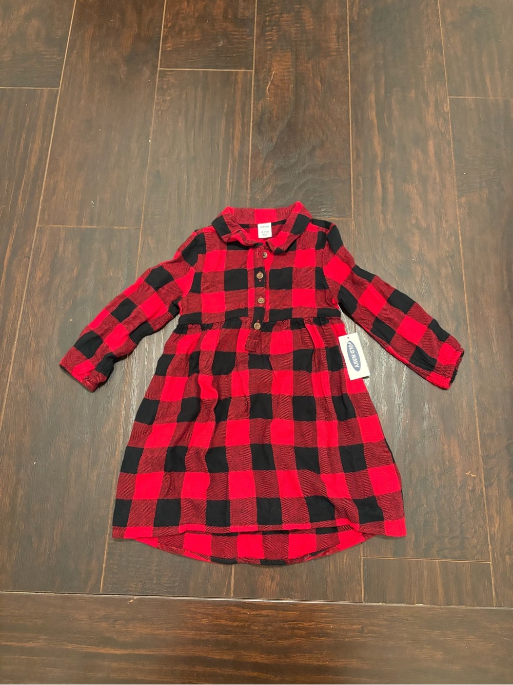 NWT Old Navy Baby Girl 18-24M Buffalo Plaid Flannel Dress